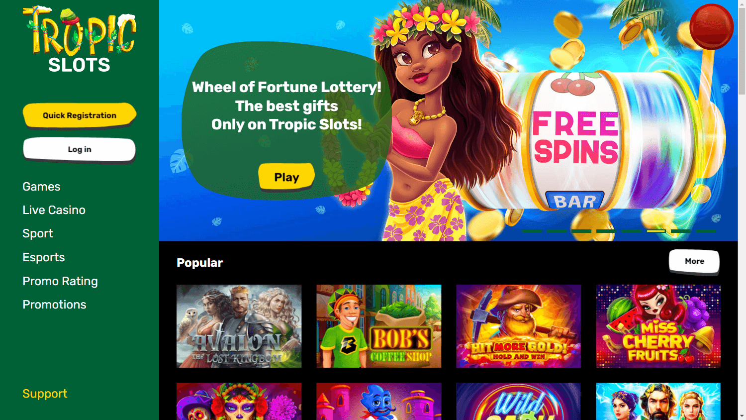 Tropic Slots Casino Desktop screenshot